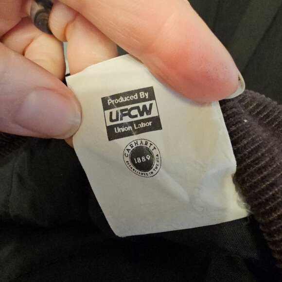 VTG Carhartt C26 Duck Arctic Coat XXL Tall Dark Brown Canvas Corduroy Union USA - Picture 11 of 12